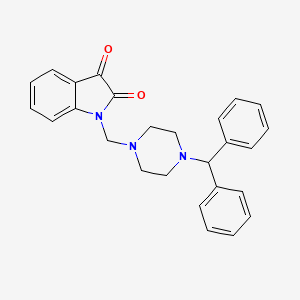 molecular formula C26H25N3O2 B2987136 1-[(4-Benzhydrylpiperazin-1-yl)methyl]indole-2,3-dione CAS No. 684233-76-9