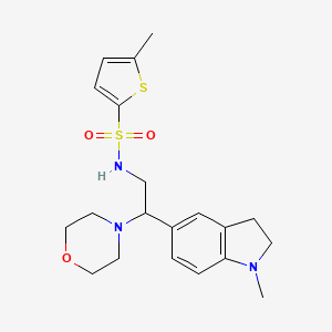 5-methyl-N-(2-(1-methylindolin-5-yl)-2-morpholinoethyl)thiophene-2-sulfonamide