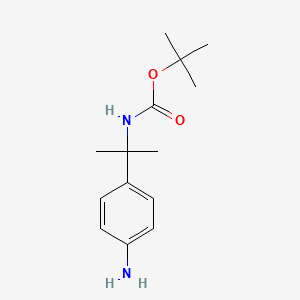 molecular formula C14H22N2O2 B2987141 [1-(4-Amino-phenyl)-1-methyl-ethyl]-carbamic acid tert-butyl ester CAS No. 264916-40-7