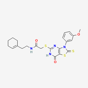 N-(2-(cyclohex-1-en-1-yl)ethyl)-2-((3-(3-methoxyphenyl)-7-oxo-2-thioxo-2,3,6,7-tetrahydrothiazolo[4,5-d]pyrimidin-5-yl)thio)acetamide