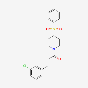 molecular formula C20H22ClNO3S B2987146 3-(3-Chlorophenyl)-1-(4-(phenylsulfonyl)piperidin-1-yl)propan-1-one CAS No. 1798460-25-9
