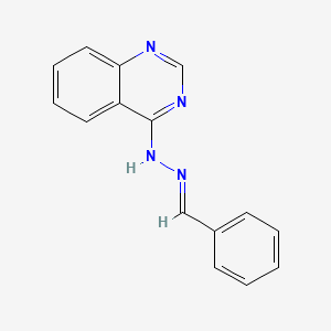 molecular formula C15H12N4 B2987151 苯甲醛 4-喹唑啉基腙 CAS No. 1429220-46-1