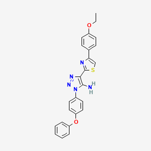 molecular formula C25H21N5O2S B2987154 4-(4-(4-ethoxyphenyl)thiazol-2-yl)-1-(4-phenoxyphenyl)-1H-1,2,3-triazol-5-amine CAS No. 1207041-99-3