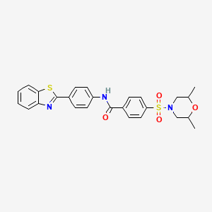 molecular formula C26H25N3O4S2 B2987155 N-(4-(benzo[d]thiazol-2-yl)phenyl)-4-((2,6-dimethylmorpholino)sulfonyl)benzamide CAS No. 397289-85-9