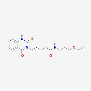 molecular formula C18H25N3O4 B2987158 5-(2,4-二氧代-1H-喹唑啉-3-基)-N-(3-乙氧基丙基)戊酰胺 CAS No. 688774-26-7