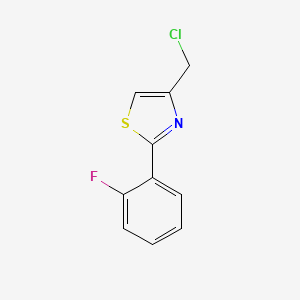 molecular formula C10H7ClFNS B2987159 4-(Chloromethyl)-2-(2-fluorophenyl)-1,3-thiazole CAS No. 138128-84-4