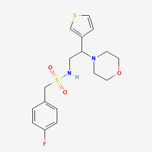 molecular formula C17H21FN2O3S2 B2987161 1-(4-fluorophenyl)-N-(2-morpholino-2-(thiophen-3-yl)ethyl)methanesulfonamide CAS No. 946357-28-4