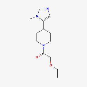 molecular formula C13H21N3O2 B2987164 2-Ethoxy-1-[4-(3-methylimidazol-4-yl)piperidin-1-yl]ethanone CAS No. 2309542-72-9