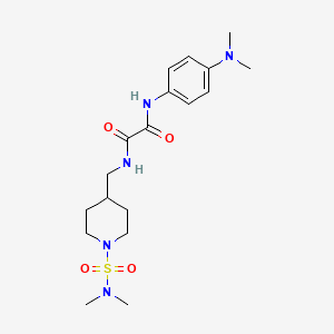 molecular formula C18H29N5O4S B2987176 N1-(4-(二甲氨基)苯基)-N2-((1-(N,N-二甲基磺酰胺基)哌啶-4-基)甲基)草酰胺 CAS No. 2034458-71-2