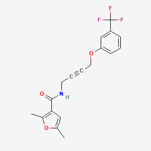 molecular formula C18H16F3NO3 B2987180 2,5-dimethyl-N-(4-(3-(trifluoromethyl)phenoxy)but-2-yn-1-yl)furan-3-carboxamide CAS No. 1421505-61-4