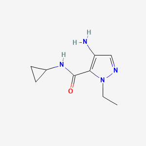 molecular formula C9H14N4O B2987183 4-amino-N-cyclopropyl-1-ethyl-1H-pyrazole-5-carboxamide CAS No. 1487878-07-8