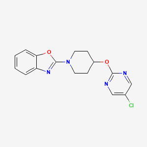 molecular formula C16H15ClN4O2 B2987200 2-[4-(5-Chloropyrimidin-2-yl)oxypiperidin-1-yl]-1,3-benzoxazole CAS No. 2415462-83-6