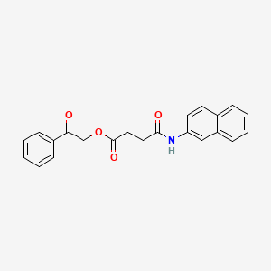 molecular formula C22H19NO4 B2987202 2-Oxo-2-phenylethyl 4-(naphthalen-2-ylamino)-4-oxobutanoate CAS No. 312602-75-8