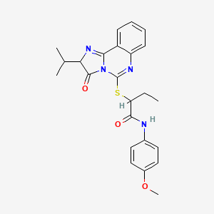 2-((2-isopropyl-3-oxo-2,3-dihydroimidazo[1,2-c]quinazolin-5-yl)thio)-N-(4-methoxyphenyl)butanamide