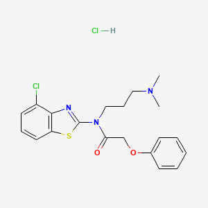 molecular formula C20H23Cl2N3O2S B2987208 N-(4-chlorobenzo[d]thiazol-2-yl)-N-(3-(dimethylamino)propyl)-2-phenoxyacetamide hydrochloride CAS No. 1052537-56-0