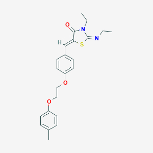 molecular formula C23H26N2O3S B298722 (2Z,5Z)-3-ethyl-2-(ethylimino)-5-{4-[2-(4-methylphenoxy)ethoxy]benzylidene}-1,3-thiazolidin-4-one 