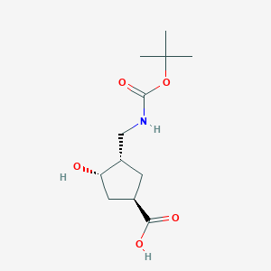 (1R,3S,4S)-3-Hydroxy-4-[[(2-methylpropan-2-yl)oxycarbonylamino]methyl]cyclopentane-1-carboxylic acid