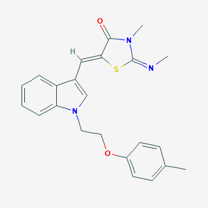 molecular formula C23H23N3O2S B298723 3-methyl-2-(methylimino)-5-({1-[2-(4-methylphenoxy)ethyl]-1H-indol-3-yl}methylene)-1,3-thiazolidin-4-one 