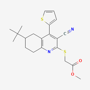 Methyl 2-{[6-(tert-butyl)-3-cyano-4-(2-thienyl)-5,6,7,8-tetrahydro-2-quinolinyl]sulfanyl}acetate