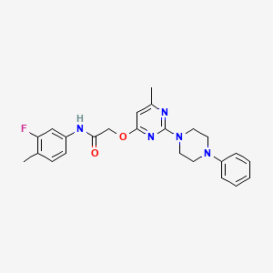 N-(3-fluoro-4-methylphenyl)-2-{[6-methyl-2-(4-phenylpiperazin-1-yl)pyrimidin-4-yl]oxy}acetamide