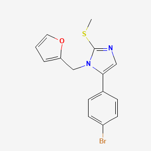 molecular formula C15H13BrN2OS B2987261 5-(4-bromophenyl)-1-(furan-2-ylmethyl)-2-(methylthio)-1H-imidazole CAS No. 1206986-38-0