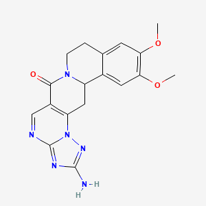 2-amino-11,12-dimethoxy-8,9,13b,14-tetrahydro-6H-[1,2,4]triazolo[5'',1'':2',3']pyrimido[4',5':4,5]pyrido[2,1-a]isoquinolin-6-one