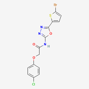 N-[5-(5-bromothiophen-2-yl)-1,3,4-oxadiazol-2-yl]-2-(4-chlorophenoxy)acetamide