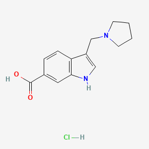 3-(Pyrrolidin-1-ylmethyl)-1H-indole-6-carboxylic acid;hydrochloride
