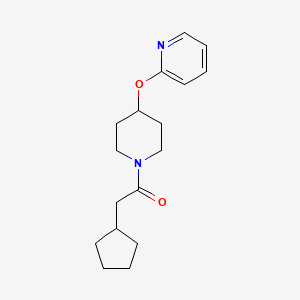 molecular formula C17H24N2O2 B2987290 2-Cyclopentyl-1-(4-(pyridin-2-yloxy)piperidin-1-yl)ethanone CAS No. 1428370-95-9