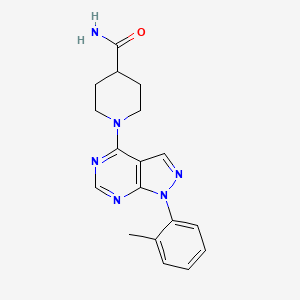 1-[1-(2-methylphenyl)-1H-pyrazolo[3,4-d]pyrimidin-4-yl]piperidine-4-carboxamide