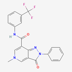 5-methyl-3-oxo-2-phenyl-N-(3-(trifluoromethyl)phenyl)-3,5-dihydro-2H-pyrazolo[4,3-c]pyridine-7-carboxamide