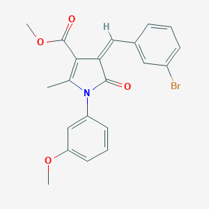 molecular formula C21H18BrNO4 B298730 methyl 4-(3-bromobenzylidene)-1-(3-methoxyphenyl)-2-methyl-5-oxo-4,5-dihydro-1H-pyrrole-3-carboxylate 