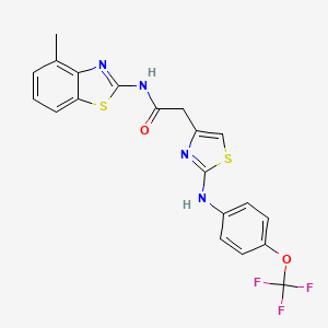 molecular formula C20H15F3N4O2S2 B2987305 N-(4-methylbenzo[d]thiazol-2-yl)-2-(2-((4-(trifluoromethoxy)phenyl)amino)thiazol-4-yl)acetamide CAS No. 1171773-13-9