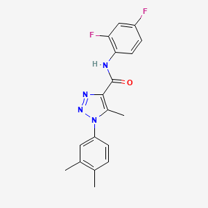 molecular formula C18H16F2N4O B2987306 N-(2,4-difluorophenyl)-1-(3,4-dimethylphenyl)-5-methyl-1H-1,2,3-triazole-4-carboxamide CAS No. 895644-31-2