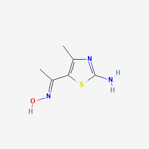 molecular formula C6H9N3OS B2987311 5-[1-(Hydroxyimino)ethyl]-4-methyl-1,3-thiazol-2-amine CAS No. 473702-34-0