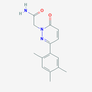 molecular formula C15H17N3O2 B2987319 2-[6-Oxo-3-(2,4,5-trimethylphenyl)pyridazin-1-yl]acetamide CAS No. 941992-12-7
