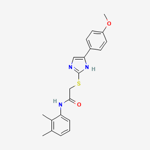 molecular formula C20H21N3O2S B2987322 N-(2,3-dimethylphenyl)-2-((5-(4-methoxyphenyl)-1H-imidazol-2-yl)thio)acetamide CAS No. 941956-62-3