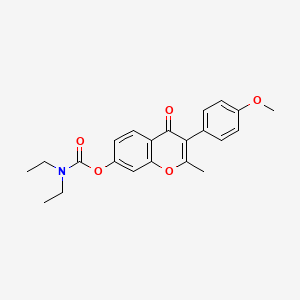molecular formula C22H23NO5 B2987325 3-(4-methoxyphenyl)-2-methyl-4-oxo-4H-chromen-7-yl diethylcarbamate CAS No. 844449-90-7