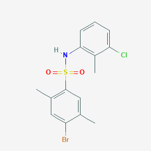 molecular formula C15H15BrClNO2S B2987341 4-Bromo-N-(3-chloro-2-methylphenyl)-2,5-dimethylbenzenesulfonamide CAS No. 2305320-80-1