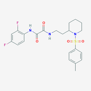 molecular formula C22H25F2N3O4S B2987342 N1-(2,4-difluorophenyl)-N2-(2-(1-tosylpiperidin-2-yl)ethyl)oxalamide CAS No. 898445-61-9