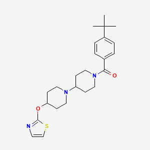 molecular formula C24H33N3O2S B2987343 (4-(叔丁基)苯基)(4-(噻唑-2-氧基)-[1,4'-联哌啶]-1'-基)甲酮 CAS No. 1705742-72-8