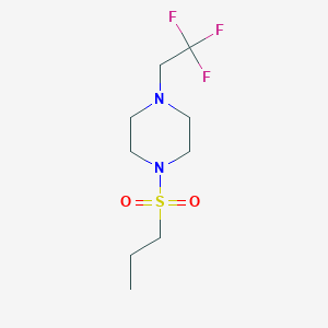 molecular formula C9H17F3N2O2S B2987345 1-(Propylsulfonyl)-4-(2,2,2-trifluoroethyl)piperazine CAS No. 1235040-59-1