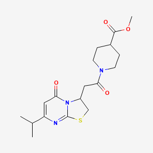methyl 1-(2-(7-isopropyl-5-oxo-3,5-dihydro-2H-thiazolo[3,2-a]pyrimidin-3-yl)acetyl)piperidine-4-carboxylate