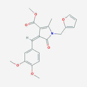 molecular formula C21H21NO6 B298736 methyl 4-(3,4-dimethoxybenzylidene)-1-(2-furylmethyl)-2-methyl-5-oxo-4,5-dihydro-1H-pyrrole-3-carboxylate 