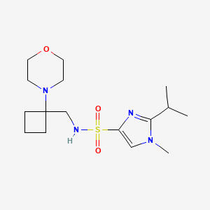 1-Methyl-N-[(1-morpholin-4-ylcyclobutyl)methyl]-2-propan-2-ylimidazole-4-sulfonamide