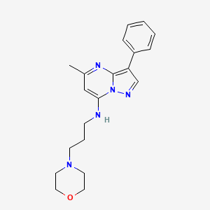 molecular formula C20H25N5O B2987364 5-甲基-N-(3-吗啉-4-基丙基)-3-苯基吡唑并[1,5-a]嘧啶-7-胺 CAS No. 877781-69-6