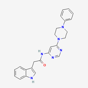 molecular formula C24H24N6O B2987365 2-(1H-indol-3-yl)-N-[6-(4-phenylpiperazin-1-yl)pyrimidin-4-yl]acetamide CAS No. 1396812-43-3
