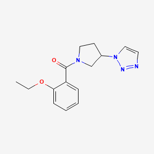 molecular formula C15H18N4O2 B2987367 (3-(1H-1,2,3-三唑-1-基)吡咯烷-1-基)(2-乙氧基苯基)甲酮 CAS No. 1798488-81-9