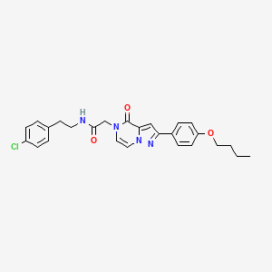 molecular formula C26H27ClN4O3 B2987381 2-(2-(4-丁氧基苯基)-4-氧代吡唑并[1,5-a]哒嗪-5(4H)-基)-N-(4-氯苯乙基)乙酰胺 CAS No. 941934-14-1