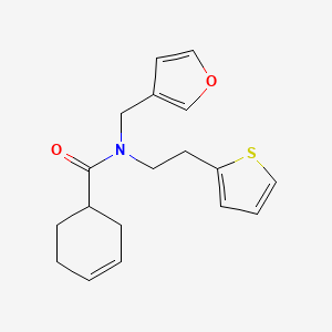 molecular formula C18H21NO2S B2987387 N-(furan-3-ylmethyl)-N-(2-(thiophen-2-yl)ethyl)cyclohex-3-enecarboxamide CAS No. 1421528-17-7